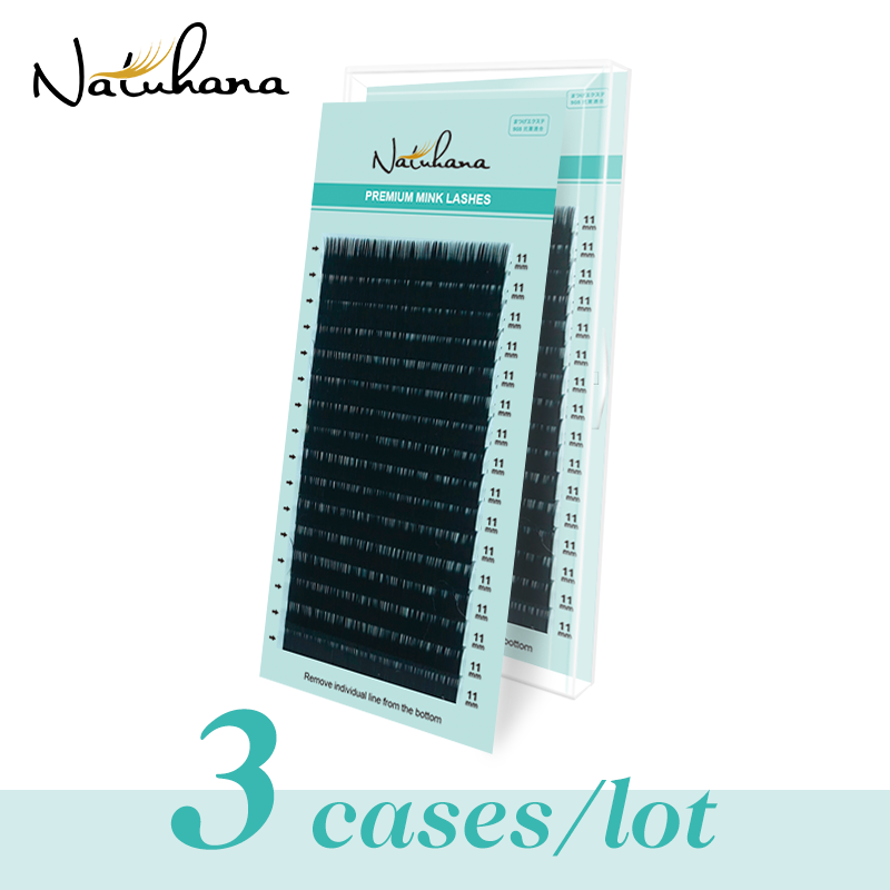 Eyelash Extension Korea Natural - NATUHANA 3 упаковки/лот, накладные ресницы из