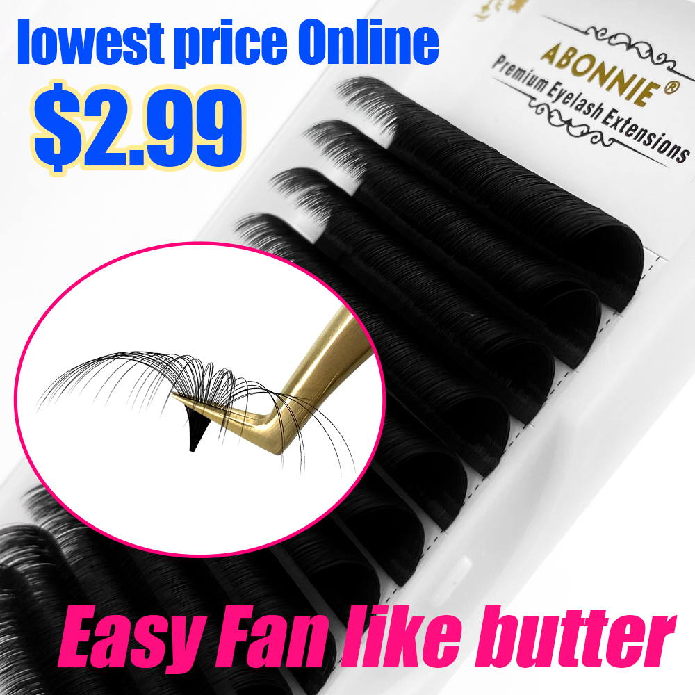 Eyelash Extension Anime - Abonnie 0,03-0,10 мм, легкие веерные ресницы,