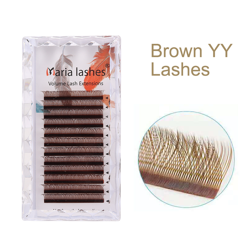 Eyelash Extension Logo - MARIA Коричневые ресницы в форме YY,