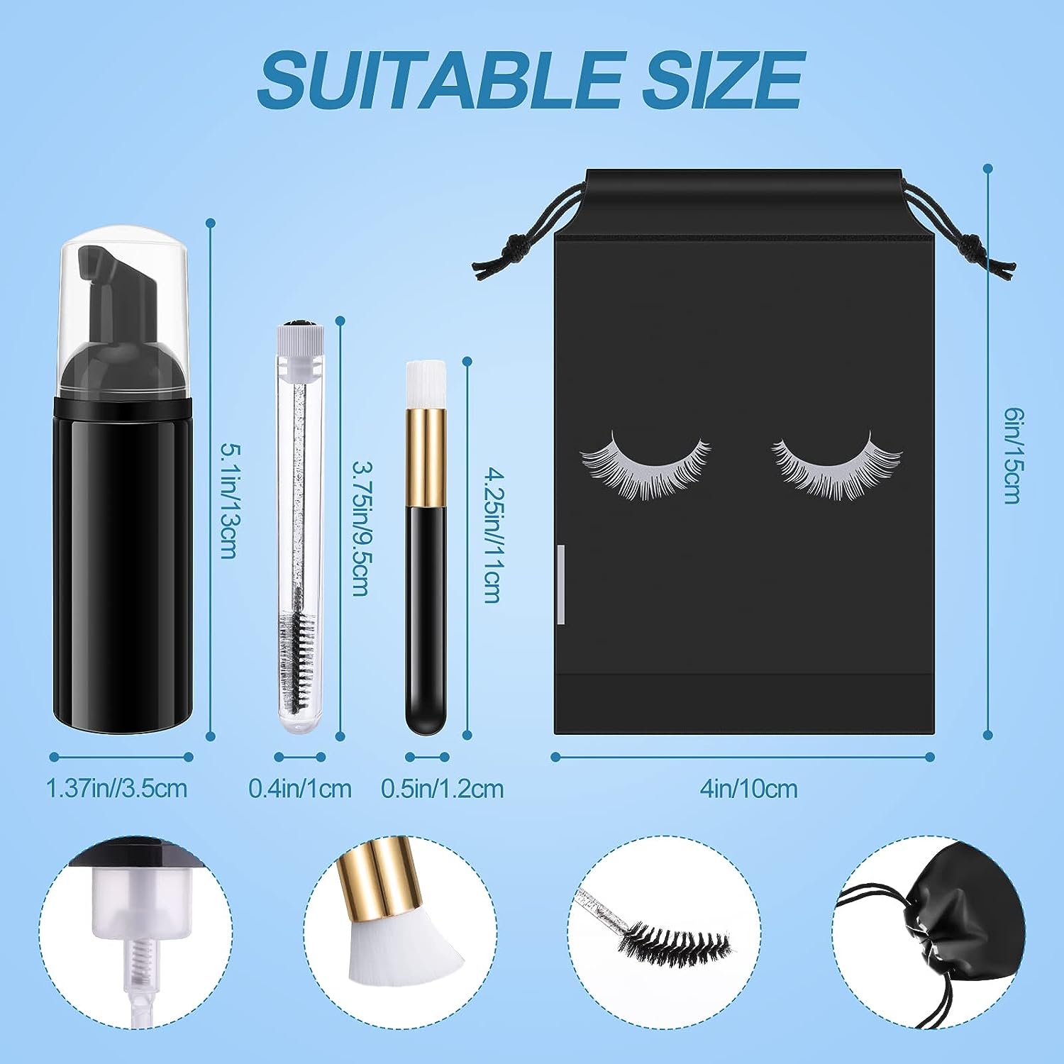 Набор для чистки ресниц, шампу – обзор и цена Eyelash Extension Wash Kit